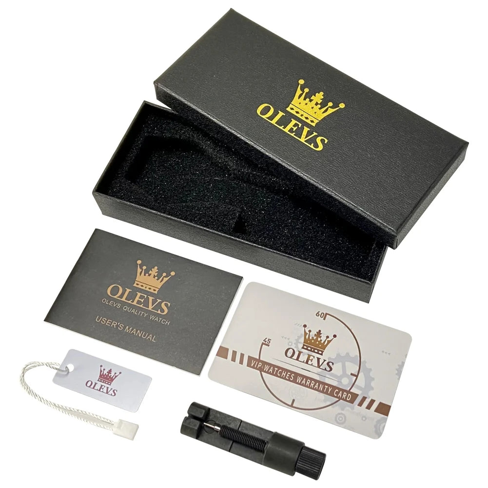OLEVS 2881 Custom Branding Logo Men Watch OEM Private Label Watch Stainless Steel Mesh Men Arabic Numerals Watch
