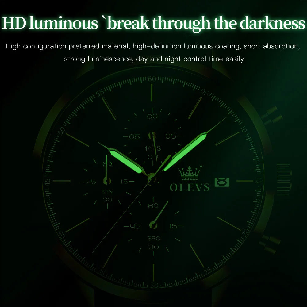 OLEVS 2881 Custom Branding Logo Men Watch OEM Private Label Watch Stainless Steel Mesh Men Arabic Numerals Watch