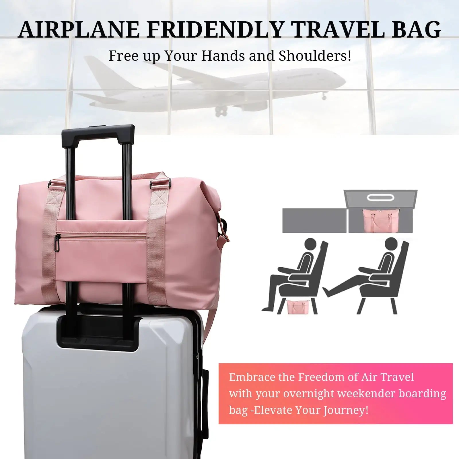 Travel Duffel Bags - Foldable Gym Bag, Weekender Bag with Wet Bag, Delivery Room Hospital Bag, Flight Travel Essentials