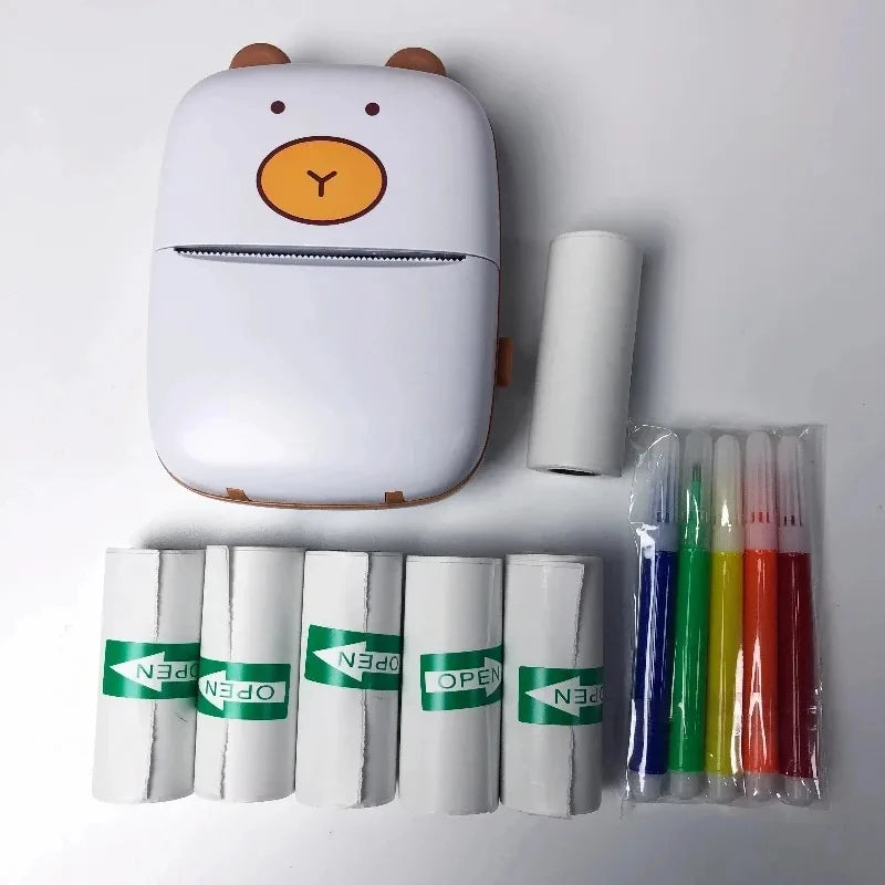 HD Mini Label Printer Thermal Portable A8 Printers Sticker Transparent Paper 57mm Inkless Wireless 203dpi Android IOS Phone