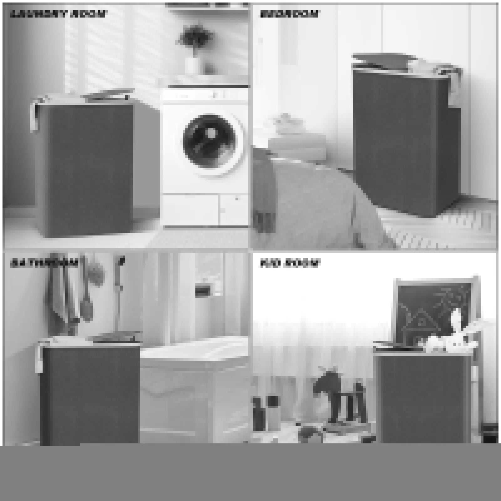 160L Large Capacity Laundry Hamper,Collapsible Laundry Basket with Lid, 2 Section Laundry Bin with Removable Bags